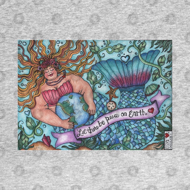 Peace On Earth Mermaid Wall Art & Tapestries by Kat Loves Chocolate